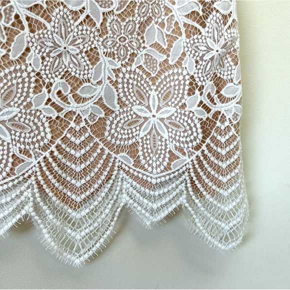 FOR LOVE AND LEMONS Guava Skirt in White Lace - Floral Embroidered Mini Skirt - Picture 11 of 16